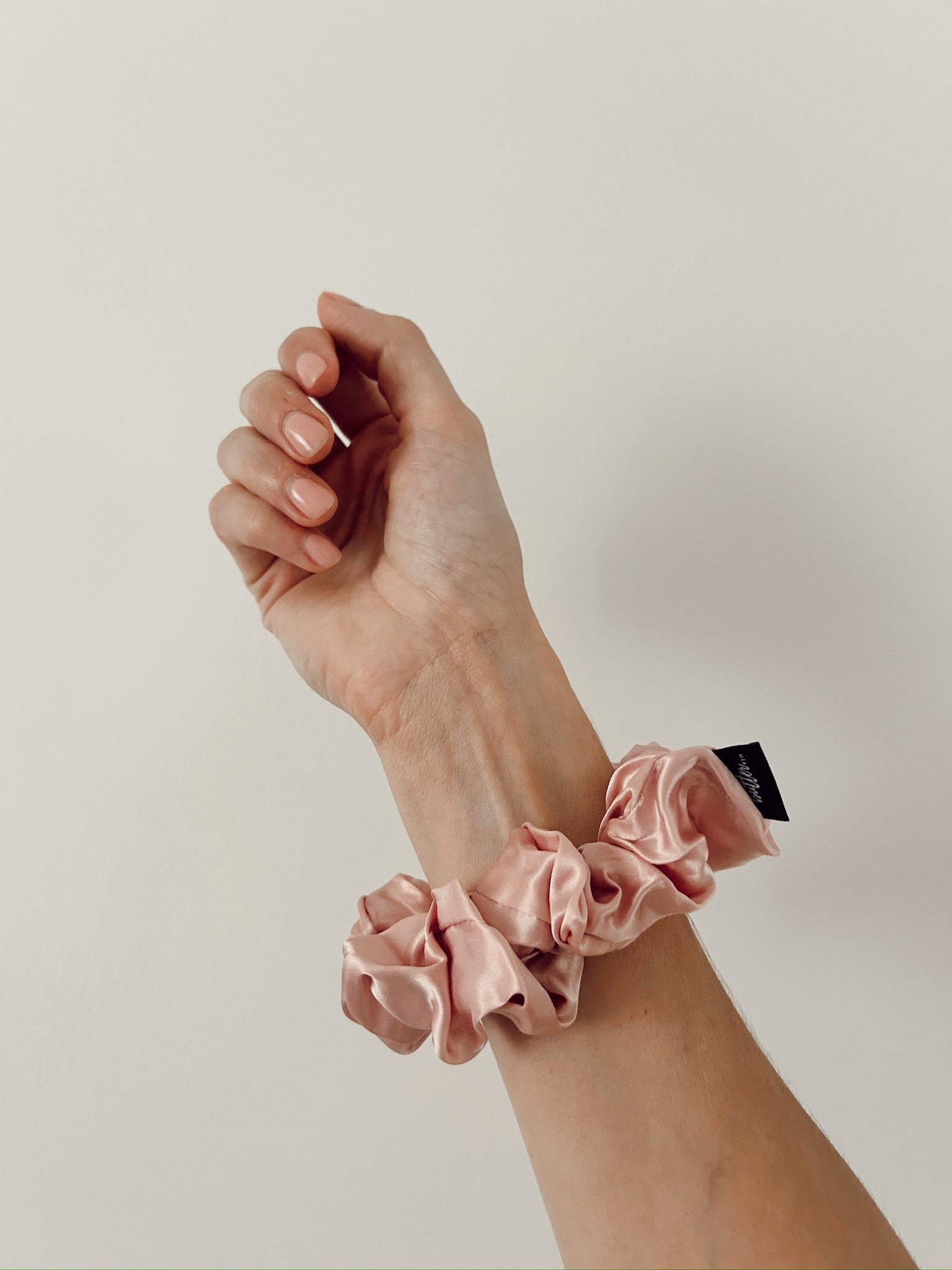 Soft Pink Silk Scrunchie