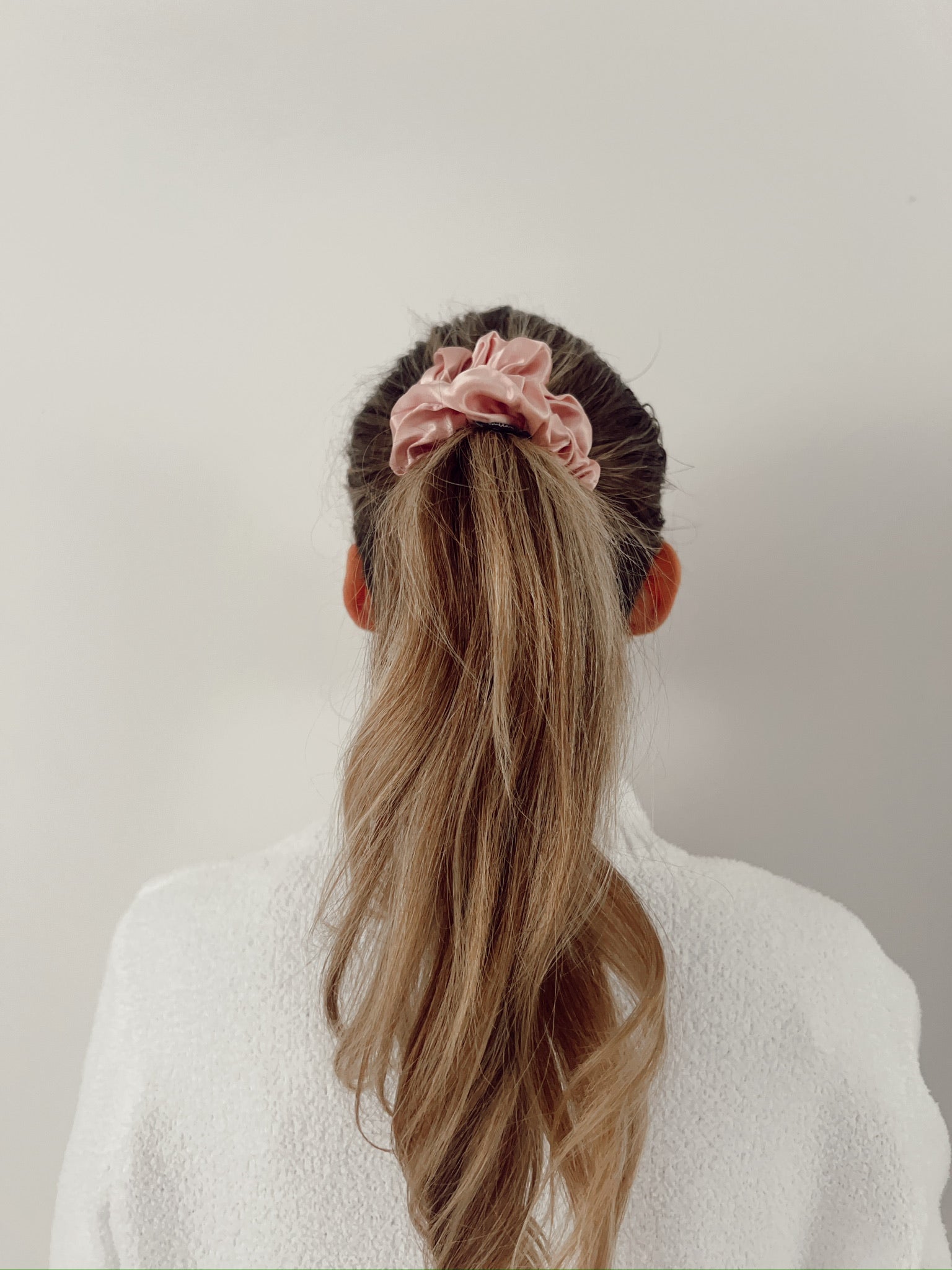 Soft Pink Silk Scrunchie